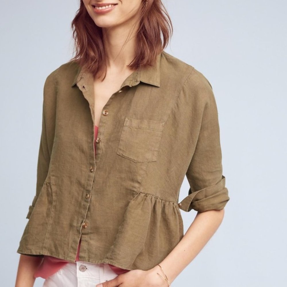 Holding Horses Peplum Blouse McKenzie Buttoned Top